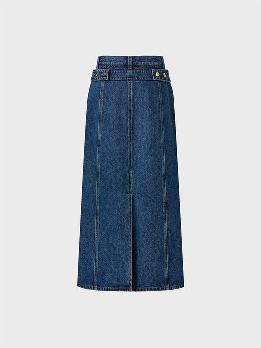 Eenk A-line Denim Skirt - Denim Blue