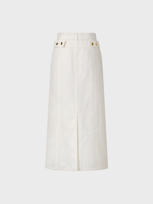 Eenk A-line Denim Skirt - White