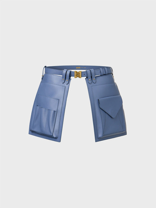 Eenk Open Front Skirt Belt - Sky Blue