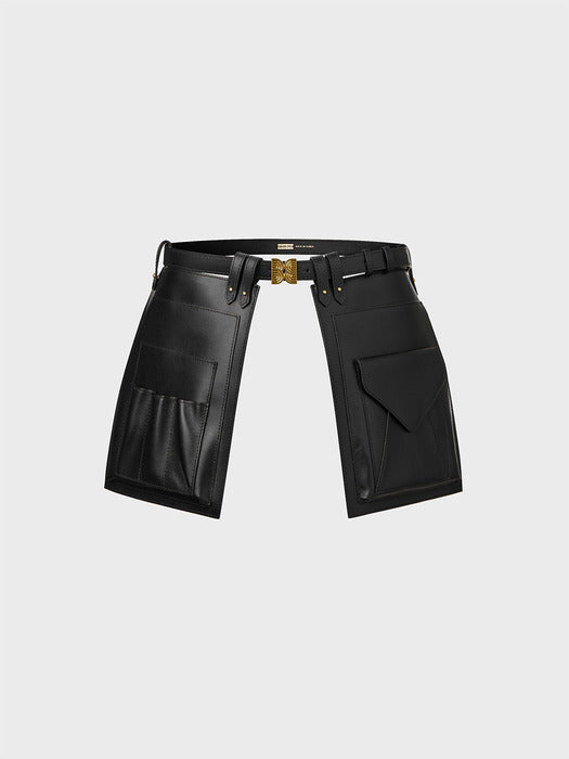 Eenk Open Front Skirt Belt - Black