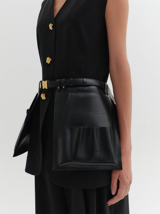 Eenk Open Front Skirt Belt - Black