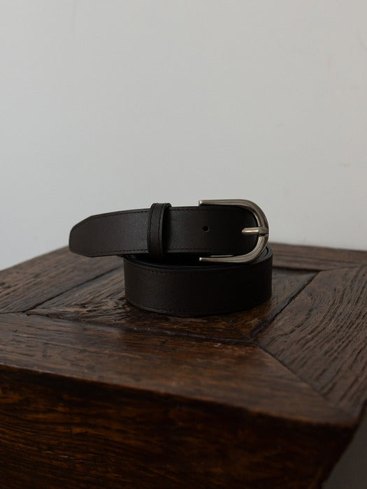 Loeuvre Minimal Leather Buckle Belt