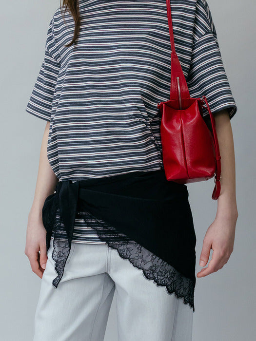 Loeuvre Lace-Trimmed Satin Triangle Scarf