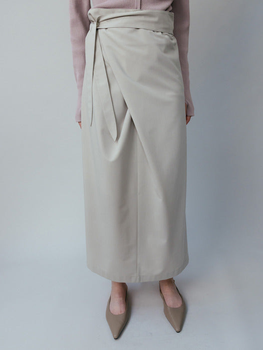 [loeuvre] Wrap Tie Draped Maxi Skirt SW6SS680-91