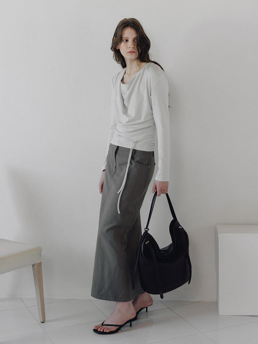 Loeuvre Denim-like Cotton Pencil Skirt