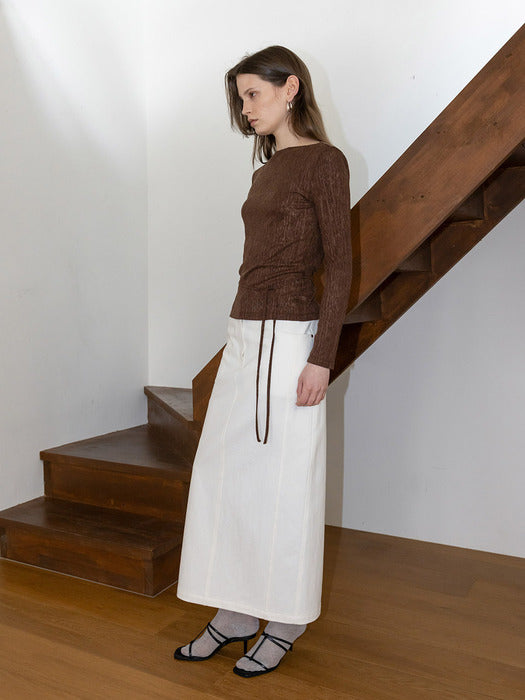 Loeuvre Denim-like Cotton Pencil Skirt