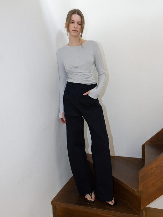 Loeuvre Wide Fit Curved Pants