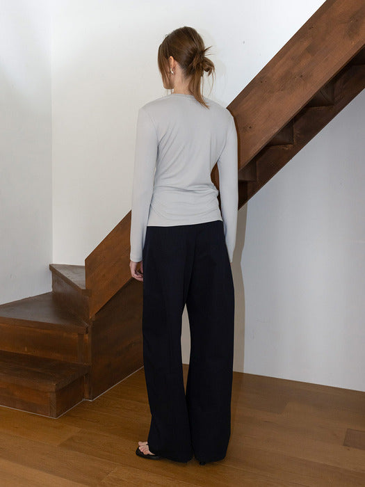 Loeuvre Wide Fit Curved Pants