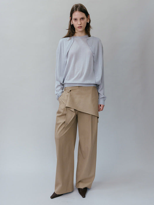 Loeuvre Stitch-Point Scarf Wide Lowrise Pants