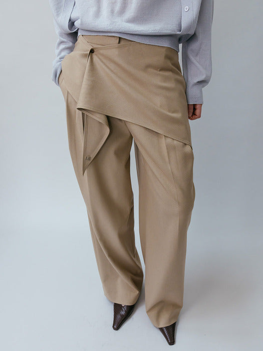 Loeuvre Stitch-Point Scarf Wide Lowrise Pants