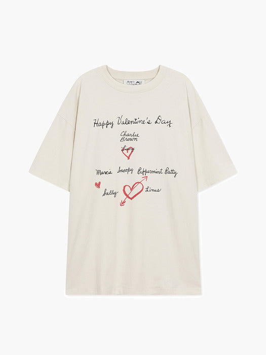 Margesherwood Happy Valentines Day T-Shirt ivory