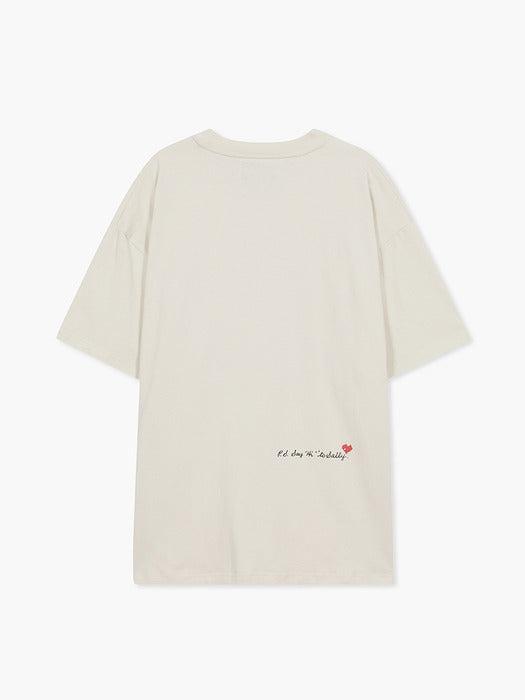 Margesherwood Happy Valentines Day T-Shirt ivory