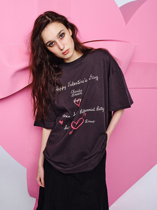 Margesherwood Happy Valentines Day T-Shirt charcoal