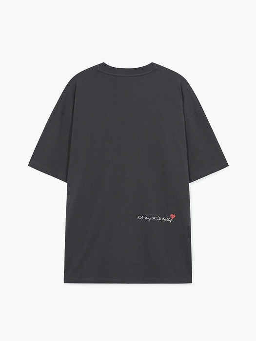 Margesherwood Happy Valentines Day T-Shirt charcoal