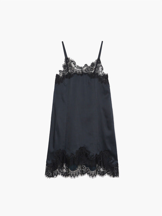 Margesherwood Satin Lace Dress - black
