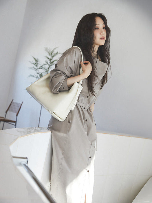 Loeuvre Belted Cotton Long Dress