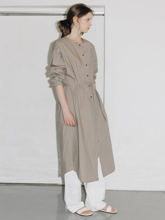 Loeuvre Belted Cotton Long Dress