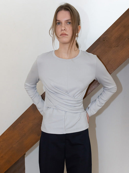 Loeuvre Wrap Tuck Detail T-shirt