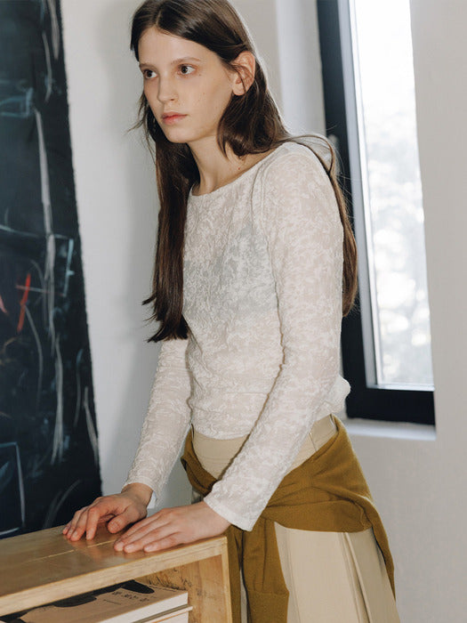 Loeuvre Boat-Neck Lace T-shirt