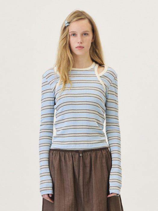 Grove 26Ps Nancy Stripe Sleeveless (Light Blue)