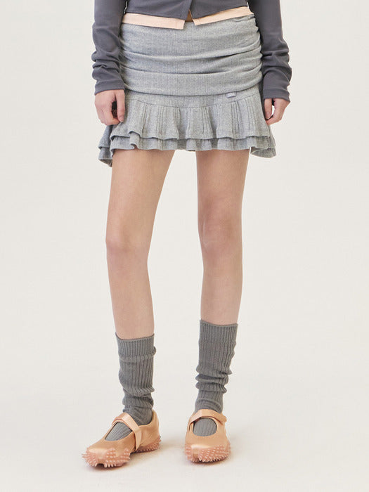 [grove] 26Ps Audrey Skirt (Melange Gray)