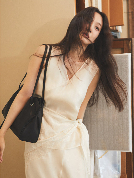 Loeuvre Satin Organza Layer Set Top