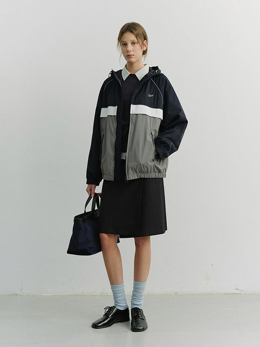[dunst] Unisex Blocked Windbreaker NAVY_UDJU6A110N2