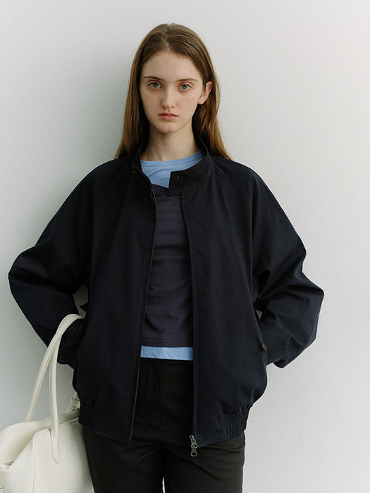 [dunst] UNISEX MODERN HARRINGTON JACKET NAVY_UDJU6A111N2