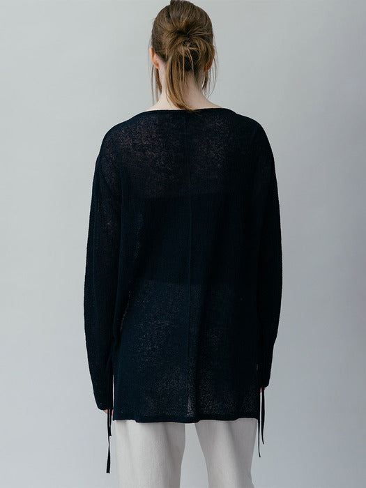 Loeuvre Linen Cover-up Pullover + Bustier Knit Top