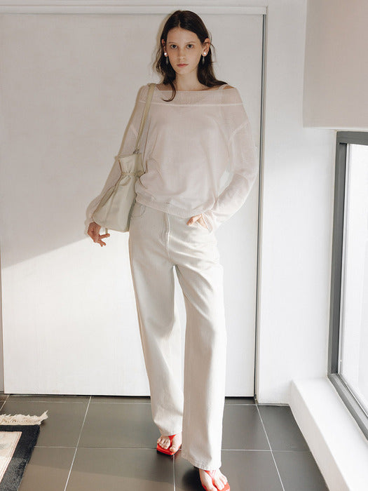 Loeuvre Loose-fit Off Shoulder Pullover+Sleeveless Top