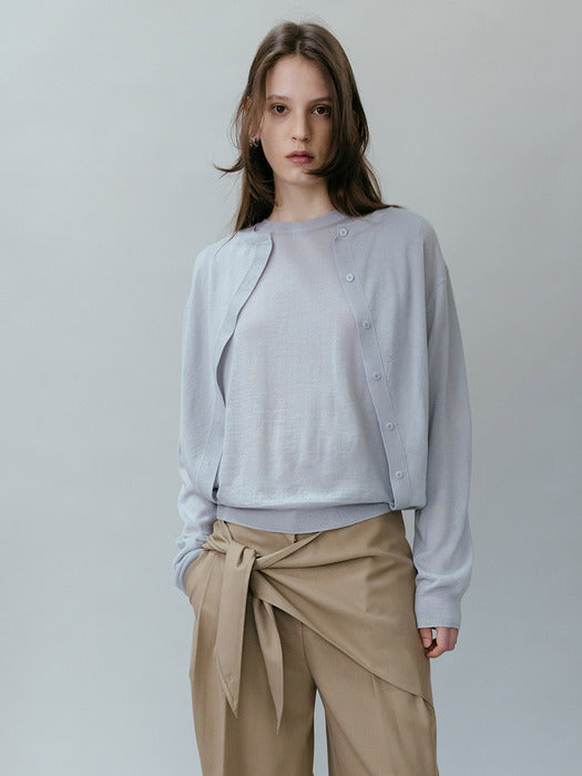 Loeuvre Layered Cardigan Pullover