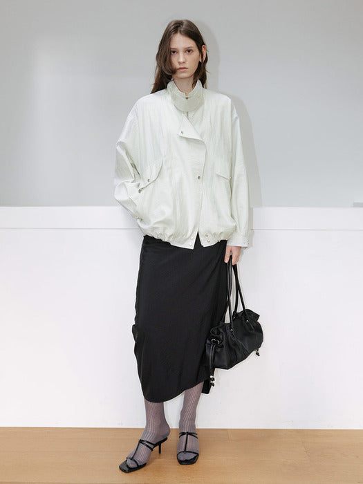 Loeuvre Asymmetric Placket Zip-Up Jacket