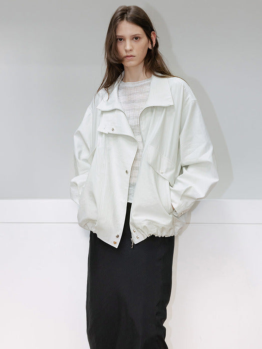 Loeuvre Asymmetric Placket Zip-Up Jacket