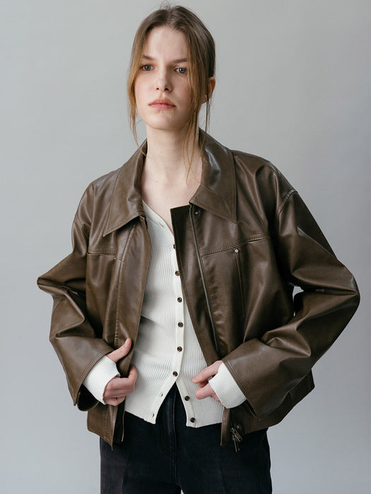 Loeuvre Leather Blouson Jumper