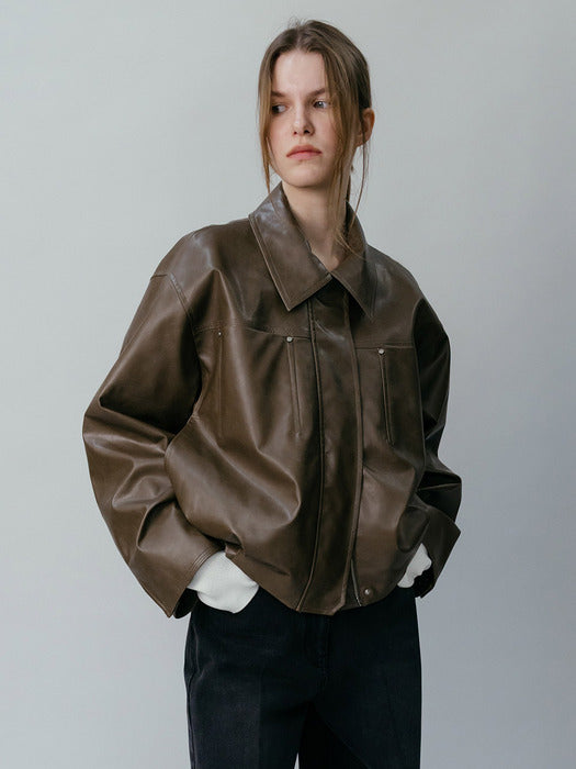 Loeuvre Leather Blouson Jumper