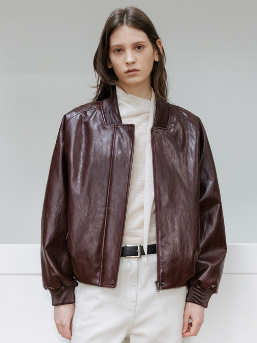 Loeuvre Faux Leather Blouson Jacket