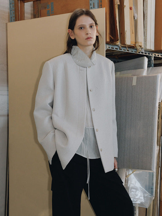 Loeuvre Minimal Boucle Texture Jacket