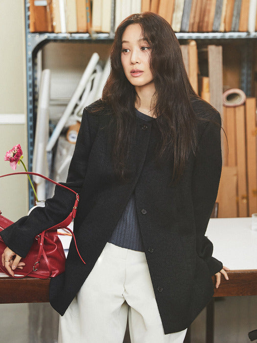 Loeuvre Minimal Boucle Texture Jacket