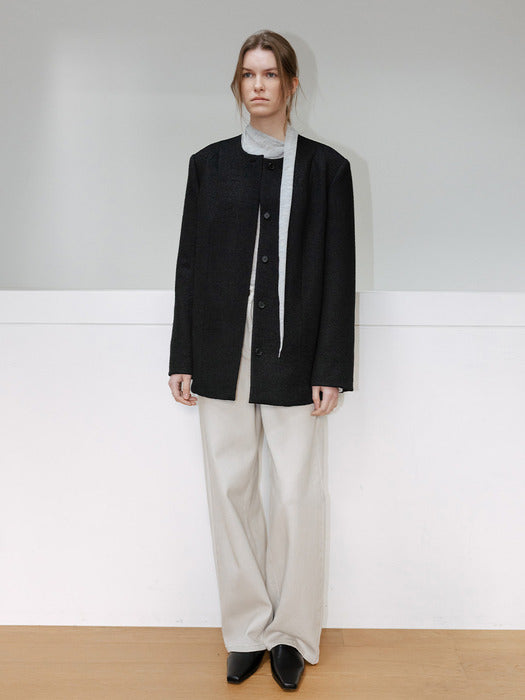 Loeuvre Minimal Boucle Texture Jacket