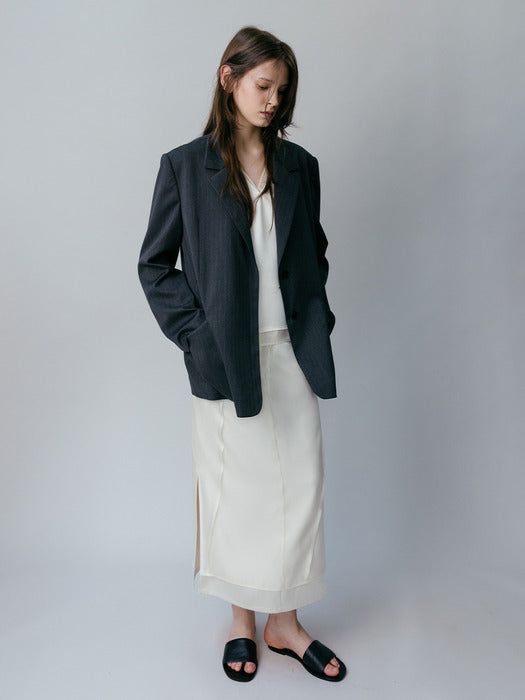 loeuvre Dual Line Tailored Jacket in assorted colors, showcasing premium Korean designer fashion.