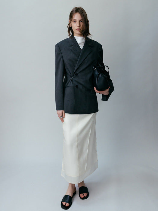 loeuvre Dual Line Tailored Jacket in assorted colors, showcasing premium Korean designer fashion.