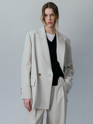 loeuvre Oversized Double-Breasted Tailored Jacket in assorted colors, available at ETA Seoul.