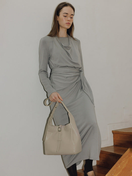 Loeuvre Cowl Layered Jersey Dress