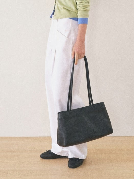 Mango Maniplease Flat Square Bag Black