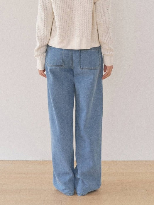 Mango Maniplease Jeta Pintuck Jeans Blue