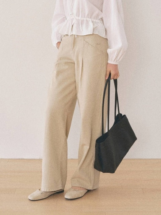 Mango Maniplease Jeta Pintuck Jeans Light Beige