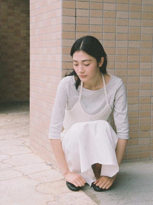 [Mango Maniplease] Konni Halter Knit VEST_PURE Ivory