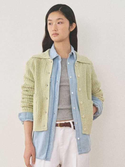 Mango Maniplease Wezzy Cardigan Light Green