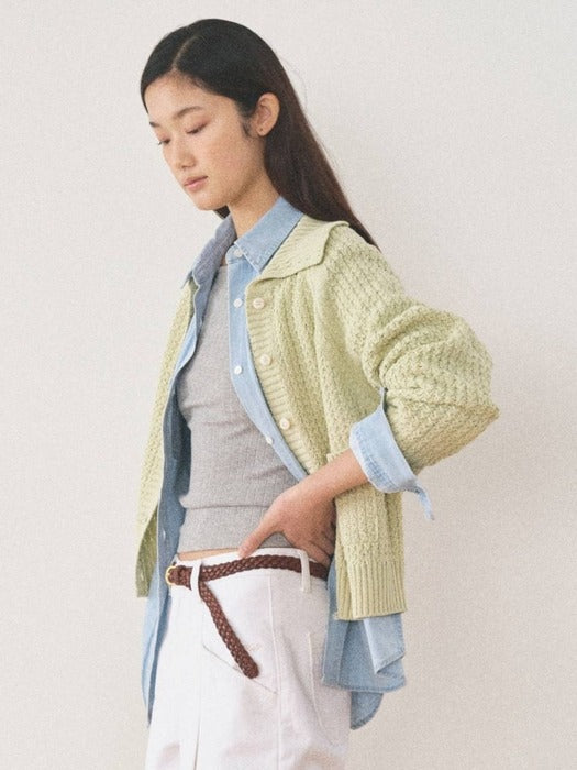 Mango Maniplease Wezzy Cardigan Light Green