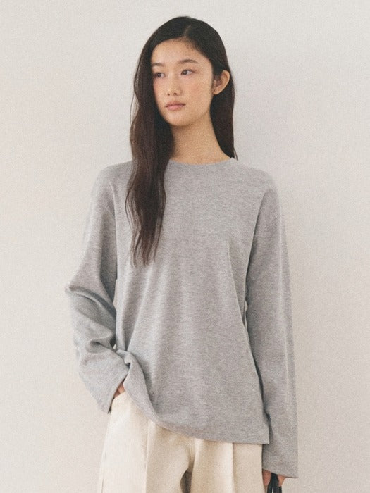 Mango Maniplease Croffle Over Fit Tee Melange Grey